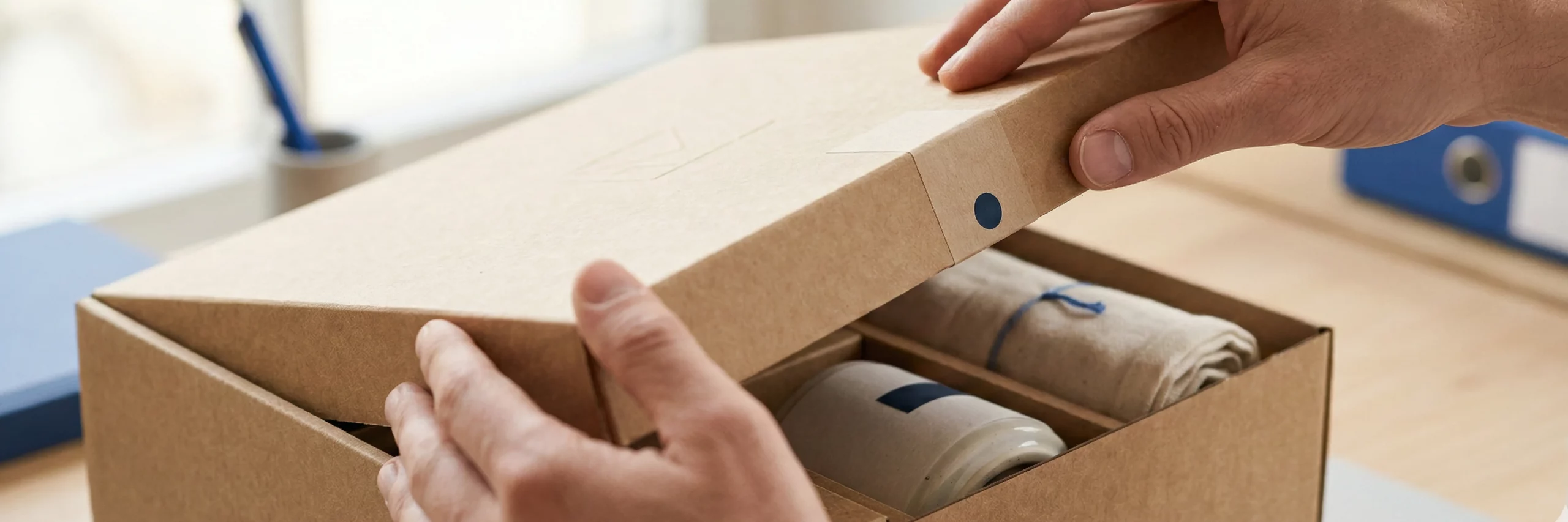 Hochwertiges Unboxing-Erlebnis als Teil einer umfassenden eCommerce Dienstleistung.